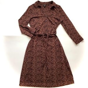 Animal Leopard Print Stretch Jersey Shirtwaist Dress